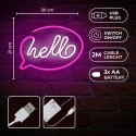 Neon LED HELLO róż biały Bat + USB FLNE15 Forever Light