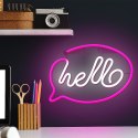 Neon LED HELLO róż biały Bat + USB FLNE15 Forever Light
