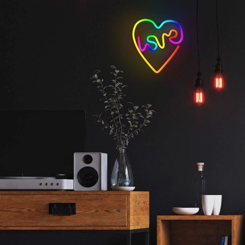 Neon LED RGB LOVE W SERCU FLRN02 + pilot Forever Light