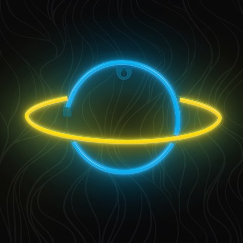 Neon LED SATURN żółty niebieski Bat + USB FLNE11 Forever Light