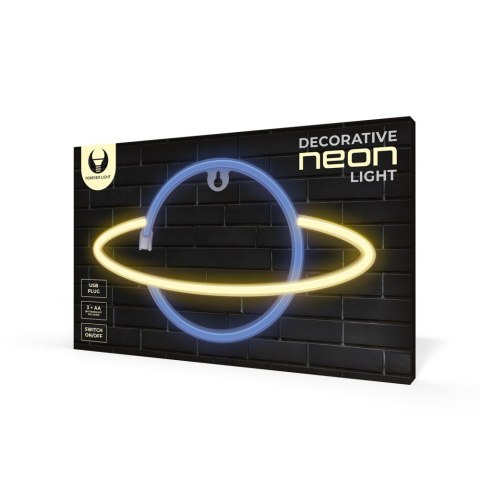 Neon LED SATURN żółty niebieski Bat + USB FLNE11 Forever Light