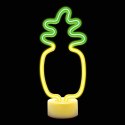 Neon na podstawce LED ANANAS pomarańczowo zielony USB-C FSC-12 Forever Light