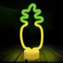 Neon na podstawce LED ANANAS pomarańczowo zielony USB-C FSC-12 Forever Light