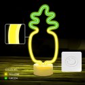 Neon na podstawce LED ANANAS pomarańczowo zielony USB-C FSC-12 Forever Light