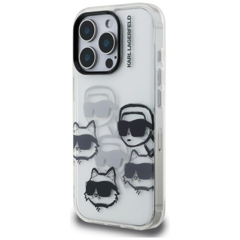 Etui Karl Lagerfeld IML Multi K&C Head Pattern do iPhone 16 Pro przezroczysty