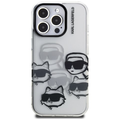 Etui Karl Lagerfeld IML Multi K&C Head Pattern do iPhone 16 Pro przezroczysty