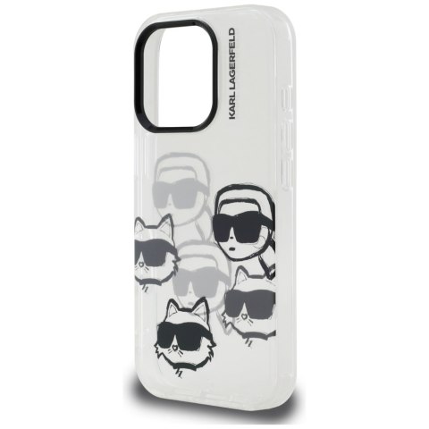 Etui Karl Lagerfeld IML Multi K&C Head Pattern do iPhone 16 Pro przezroczysty