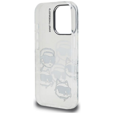 Etui Karl Lagerfeld IML Multi K&C Head Pattern do iPhone 16 Pro przezroczysty