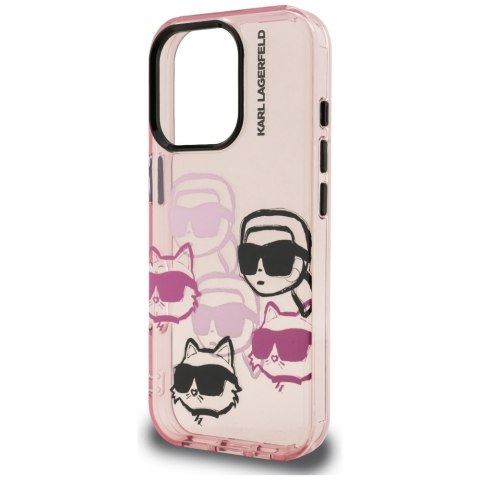 Etui Karl Lagerfeld IML Multi K&C Head Pattern do iPhone 16 Pro różowy