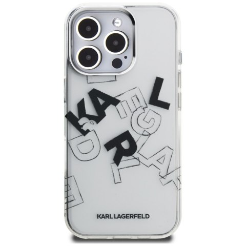 Etui Karl Lagerfeld IML Sketched Graphic do iPhone 16 Pro przezroczysty