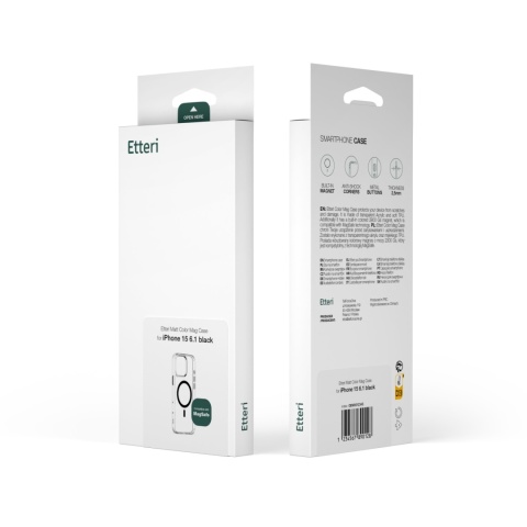 Nakładka Etteri Color Mag do iPhone 12 / 12 Pro 6,1" czarna