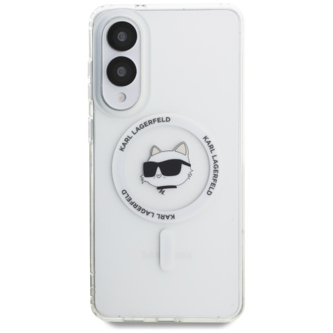 Etui Karl Lagerfeld Button Choupette Head Printed Logo MagSafe do Samsung Galaxy S25 Edge biały