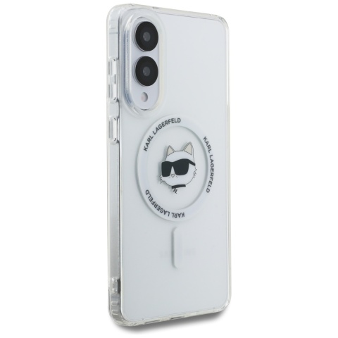 Etui Karl Lagerfeld Button Choupette Head Printed Logo MagSafe do Samsung Galaxy S25 Edge biały