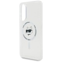 Etui Karl Lagerfeld Button Choupette Head Printed Logo MagSafe do Samsung Galaxy S25 Edge biały