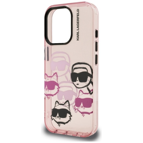 Etui Karl Lagerfeld IML Multi K&C Head Pattern do iPhone 16 Pro Max różowy