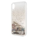 Karl Lagerfeld KLHCI65KSICGO iPhone Xs Max złoty/gold hard case Iconic Liquid Glitter