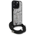 Etui Karl Lagerfeld Crossbody Grained Pattern & Logo do iPhone 16 Pro szary