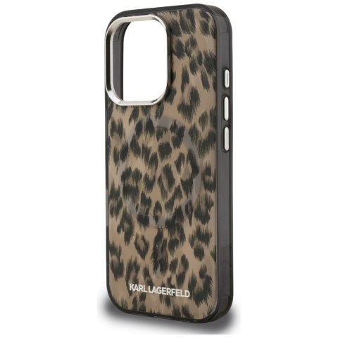 Etui Karl Lagerfeld IML Leopard Pattern MagSafe do iPhone 16 Pro Max brązowy