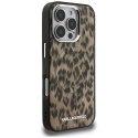 Etui Karl Lagerfeld IML Leopard Pattern MagSafe do iPhone 16 Pro brązowy