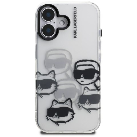 Etui Karl Lagerfeld IML Multi K&C Head Pattern do iPhone 16 przezroczysty