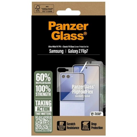 Zestaw ochronny PanzerGlass FlipFoldFlex 2w1 Szkło Classic Fit + Folia Ultra-Wide Fit TPU do Samsung Galaxy Flip7