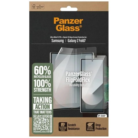 Zestaw ochronny PanzerGlass FlipFoldFlex 2w1 Szkło Classic Fit + Folia Ultra-Wide Fit TPU do Samsung Galaxy Fold7