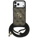 Etui Guess 4G Big Logo Cord Stap Crossbody do iPhone 17 Pro Max brązowy