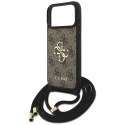 Etui Guess 4G Big Logo Cord Stap Crossbody do iPhone 17 Pro Max brązowy