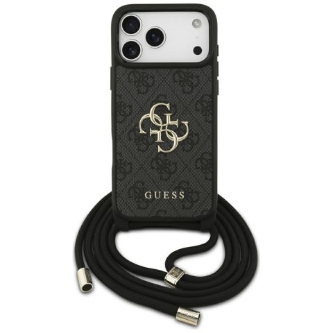 Etui Guess 4G Big Logo Cord Stap Crossbody do iPhone 17 Pro Max czarny