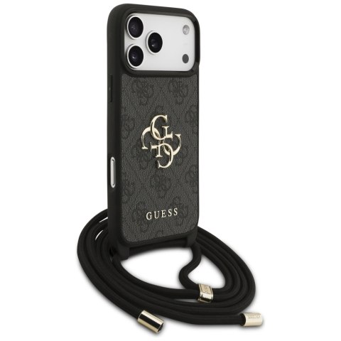 Etui Guess 4G Big Logo Cord Stap Crossbody do iPhone 17 Pro Max czarny