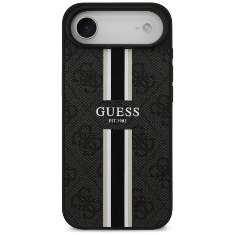 Etui Guess 4G Printed Stripes MagSafe do iPhone Air czarny