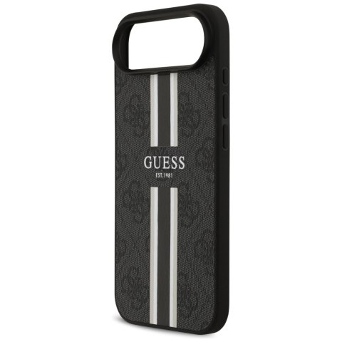Etui Guess 4G Printed Stripes MagSafe do iPhone Air czarny
