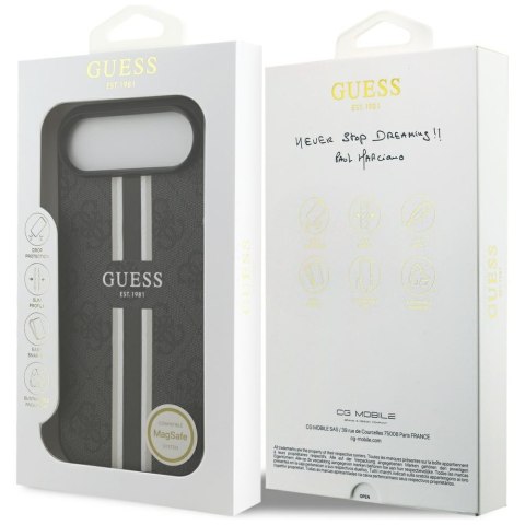 Etui Guess 4G Printed Stripes MagSafe do iPhone Air czarny