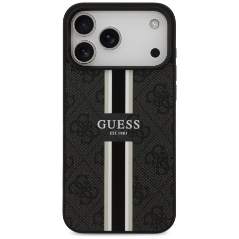 Etui Guess 4G Printed Stripes MagSafe do iPhone 17 Pro Max czarny