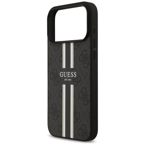Etui Guess 4G Printed Stripes MagSafe do iPhone 17 Pro Max czarny