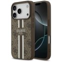 Etui Guess 4G Printed Stripes MagSafe do iPhone 17 Pro brązowy