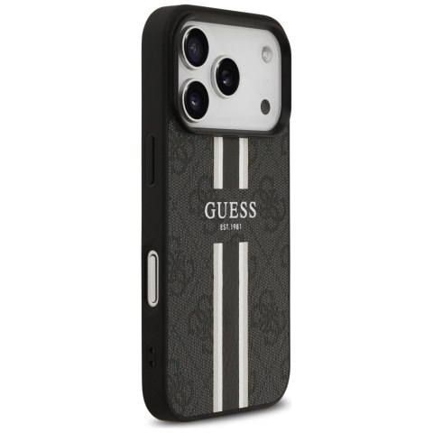 Etui Guess 4G Printed Stripes MagSafe do iPhone 17 Pro czarny