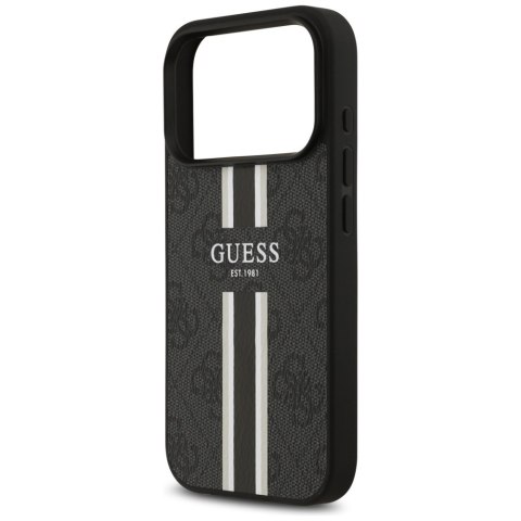 Etui Guess 4G Printed Stripes MagSafe do iPhone 17 Pro czarny