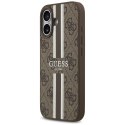 Etui Guess 4G Printed Stripes MagSafe do iPhone 17 brązowy