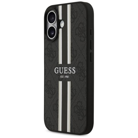 Etui Guess 4G Printed Stripes MagSafe do iPhone 17 czarny