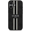 Etui Guess 4G Printed Stripes MagSafe do iPhone 17 czarny