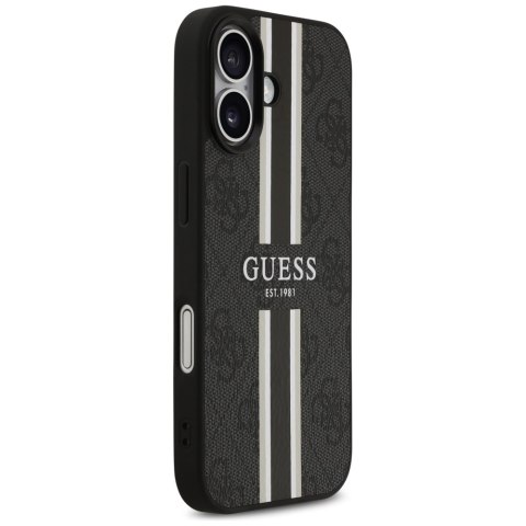 Etui Guess 4G Printed Stripes MagSafe do iPhone 17 czarny