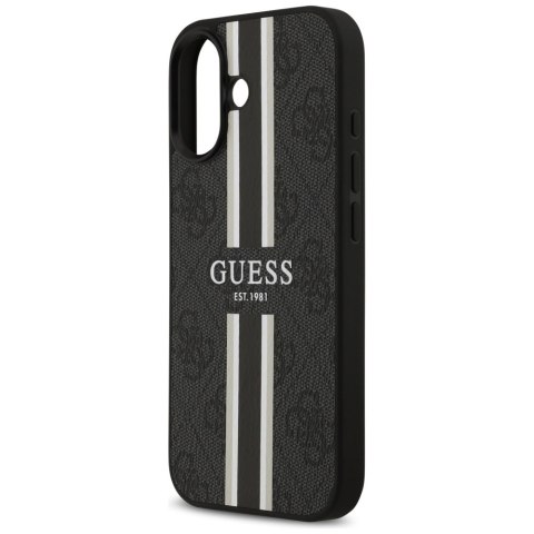 Etui Guess 4G Printed Stripes MagSafe do iPhone 17 czarny