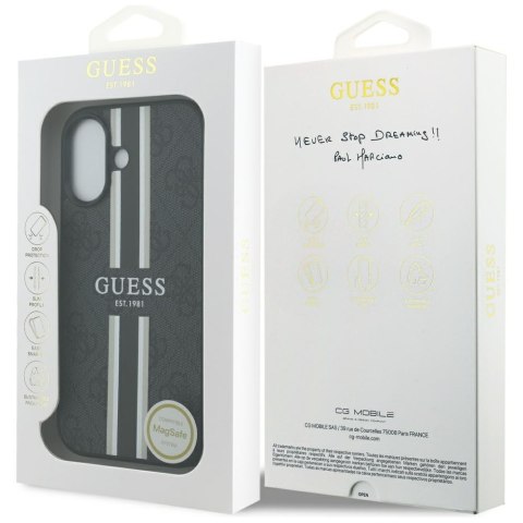 Etui Guess 4G Printed Stripes MagSafe do iPhone 17 czarny