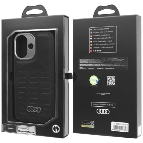 Etui Audi GT Synthetic Leather MagSafe do iPhone 17 czarny