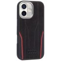 Etui Audi R8 Genuine Leather MagSafe do iPhone 17 czarno-czerwony