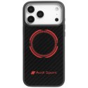 Etui Audi RSQ Carbon Fiber Sport Red Circle MagSafe do iPhone 17 Pro Max czarny