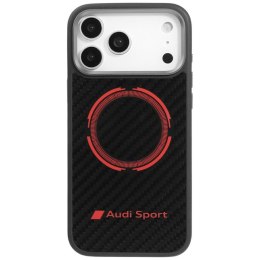 Etui Audi RSQ Carbon Fiber Sport Red Circle MagSafe do iPhone 17 Pro Max czarny