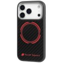 Etui Audi RSQ Carbon Fiber Sport Red Circle MagSafe do iPhone 17 Pro czarny