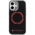 Etui Audi RSQ Carbon Fiber Sport Red Circle MagSafe do iPhone 17 czarny